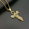 316 Stainless Steel Hip Hop CZ Gold Eye of Horus Pendant Necklace Religious Cross Agypt Ancient Egyptian Charm Necklace The Symbol Life Ankh Pendants