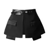 2020 New Spring Summer High High Waist Black Belt Split Joint Personality Looke Pants 여성 바지 패션 DEAT LJ201103