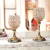 Glass Pillar Tealight Candle Holders Crystal Candlesticks Table Stands Wedding Decoration for Home Housewarming Gift LJ201018