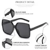 Vengom oversized Black Square Sunglasses Donne colorate Big Frame Unisex Occhiali da sole con stile sfumato stile hip hop