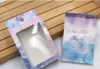 Scatole di confezionamento dei monili di carta di marmo con finestra trasparente in PVC Mini hangle collana di visualizzazione orecchino scatole # 8630