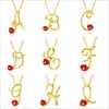 Collane con pendente a forma di lettera iniziale con strass a forma di fiore di rosa Mescolano i gioielli della collana dalla A alla Z in oro argento in vendita