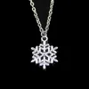 Fashion 22*16mm Snow Snowflake Pendant Necklace Link Chain For Female Choker Necklace Creative Jewelry party Gift