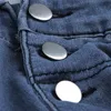 Jeans för män tvättade män brevficka pojkvän sliten för overall Jumpsuit Streetwear-rem Calca Masculina E211