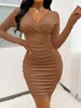 Sxy Plunging Hee Ruched Bodycon BodyCon Она