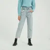 Wixra New Solid BF Casual Denim Jeans Pantalon Taille Haute Poches Pantalon Printemps Automne Dames Jeans LJ200819