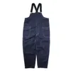 Japansk mode varumärke denim suspender löst jumpsuit amakaji overalls casual byxor för män och kvinnor