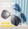 Мода 2 Beam Cut The Metal Sunglass для больших кадров Стекло Multi Color Lens Men Gradient Eyewear RIN UV400