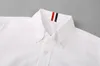 Novos 19ss homens Oxford Classic Cinza Stripe Moda Algodão Casual Camisa Camisa de Alta Qualidade Pocket Long-mangas Top M 2XL # M49 C1222