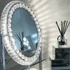 Oval Cristal Maquiagem Hollywood vaidade espelho com 3 modos de cor LED luzes para vestiário, quarto, mesa