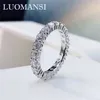 Luomansi 3 * 3 Laboratoire Créer Super Flash Femme Anneau 100% -S925 Argent Mariage Fiançailles Cocktail Fête Fine Jewelry 220216