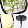 Moderne zwarte kooi hanglampen ijzeren glazen stoffen lampenkap droplight e14 loft hangende lamp planten hanglamp