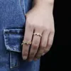 2021 Vår ny design guld metall färg prong sätta gul cz läcker daisy blomma band kvinnor finger ring mode