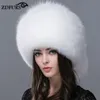 Rosyjska rosyjska Ushanka Trapper Fur Bombers Hat Real Hats Dome Mongolian Hat1 Eger22