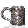 1pcs 304 tasse à café en acier inoxydable crâne viking crâne bière Steins cadeau pour hommes cadeaux de fête des pères Halloween bar décoration de la maison Y200106