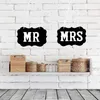100pcs = 50sets Mr Mrs Chair Sign Foto Props Foto Booth Garland Banner Engagement Vägg Hänge Wdding Party Decoration Supplies