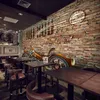 Niestandardowe zdjęcie tapety retro 3D stereo motocykl cegły murowe mural restauracja kawiarnia