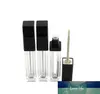 7ml Square Shape Lip Gloss Tube Empty Cosmetic Bottle Clear Lip Gloss Tubes Containers Bottle With Black Brush SN792