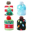 Weihnachtsdekorationen, lustige LED-Strickmütze, für Kinder und Erwachsene, warme Jahresdekoration, Party-Baum, Schneeflocke