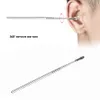 5 pcs ouvido escavar escavação colher de ouvido earwax curette removedor de limpeza orelhas de aço inoxidável espiral Earpick ferramenta de limpeza