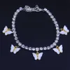 Crystal Butterfly Anklety dla kobiet bransoletki nóg łańcuch stóp plażowych Boho biżuteria bransoletki T2009012197907