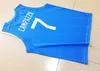 Custom Facundo Campazzo # 7 Basketbal Jersey Printed White Blue Any Name Number Size XS-4XL Jerseys Shirt Topkwaliteit