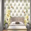 Stereoskopische 3D-Tapete Diamant weiche Tasche gelbe Rose Tapeten 3D Wandbilder für Wohnzimmer Tapete