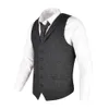 VOBOOM Uomo Gilet Gilet a spina di pesce in misto lana Tweed Gilet Abito colletto sartoriale Gilet 018 201106