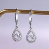 Moda Lágrima Gota Diamante Brincos Cúbicos Zircônia Dangle Brincos Ear Gota Para As Mulheres Moda Jóias Will e Sandy Gift