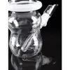 6.3inchs Små Bong Hookahs Recycler Dab Rigs Babyflaska Glas Rökrör Glasbubbler med 14mm skål