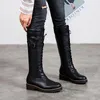 Large Size 43 Lace Up Knee High Boots Women Autumn Soft Leather Fashion White Square Heel Woman Shoes Winter Hot Sale1
