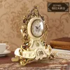 New Home Decoration Table Clock European Resin Desk Clock Stand Old Desktop Clock Table Watch Royalty Living Room Y200407