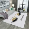 Miracille Gold e Black Eyelash Design Retângulo Área Rugs Crianças Jogando Mat Modern Home Tapete Decorativo 201225