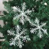 크리스마스 직경 6cm 나무 장식 흰색 눈송이 장식품 홈 인공 눈에 대 한 크리스마스 파티 장식 새해
