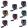 Livraison rapide Masque d'horreur d'Halloween LED Masques lumineux Masques de purge Élection Mascara Costume DJ Party Light Up Masques Glow In Dark 10 couleurs