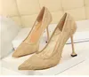 2020 new women's fashion dress shoes office lady's casual thin heels lace pumps girls sexy dinner high heel shoes red white size 35-40 #P62