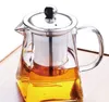 Teiera in vetro borosilicato trasparente con filtro per infusore in acciaio inossidabile Teiera per tazza da tè in vetro trasparente elegante
