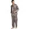 رجل الحرير الحرير منامة منامة مجموعة ملابس النوم مجموعة ساحة النوم الولايات المتحدة، م، L، XL، XXL، XXXL، 4xl__fits جميع الفصول 201109