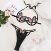 Ellolace Butterfly Lingerie Bra Set Hollow Out Sexy Bra and party set Women Lingeries Women's Underwear Sexy Erotic Lingerie 221a