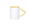 DIY Sublimation 11oz Keramikbecher mit Herzgriff 320ml weiße Keramikbecher mit bunter Innenbeschichtung Wasserflasche Kaffee SN3701