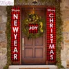 Merry Christmas Knight Curtain Porch Sign Juldekorativ dörrbanner Juldekorationer för hem hängande Xmas 201027