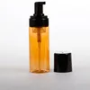 Contenitore per dispenser di sapone per bottiglie di schiuma in plastica PET vuota da 150 ml Bottiglia per pompa di lozione in schiuma color ambra da 5 once LX3817