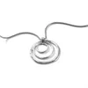 2022 NIEUW 925 Sterling Verzilverd 1mm 18 inches Drie Cirkel Hanger Ketting Frosted Necklace voor Dames Mode Bruiloft Charme Sieraden