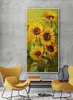 Dipinto a mano al 100% Girasole Pittura Moderna Tela Fiore Pittura a olio Home Decor Wall Art F 6