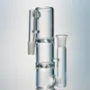 Glas-Aschefänger, Raucherzubehör mit Doppelzyklon-Turbine, Dis-Perc, klarer Aschefänger, 14-mm-18-mm-Verbindung für Bongs, Wasserpfeifen