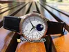 39mm Cellini Moonphase 50535 M50535 White Dial Mens Mens Watch Rose Gold Case Brown Leather Latees Hellowatc9025901