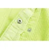 Printemps femmes vert couleur velours côtelé veste lâche simple boutonnage manteau mode bouton vers le bas gland veste 201026