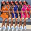 Designer Ball Tracksuits Summer Two Piece Dress Outfits Fashion Kort ärm Sxeljacka + midi kjol plus storlek kläder