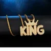 Hip Hop Iced Out Crown Bubble Letters Aangepaste Naam Kubieke Zirkoon Ketting Hangers Kettingen Voor Mannen Sieraden4218576