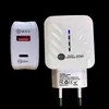 Nya ankomster EU US QC30 Sell Universal USB PD 20W Wall Charger Portable Mobiltelefon Fast Charger för iPhone 13 12 11 Pro M6683064